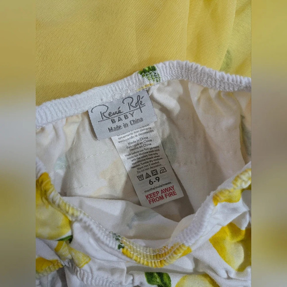 Rene Rofe Baby Girl Lemon 3-Piece Dress Set - Picture 3 of 4